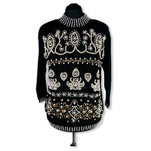 Vintage Heavily Beaded Margules Sweater Med.